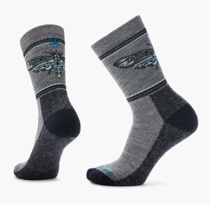 SmartWool Women's XL Everyday Mystic Moth Pattern Socks Crew GreyNWT